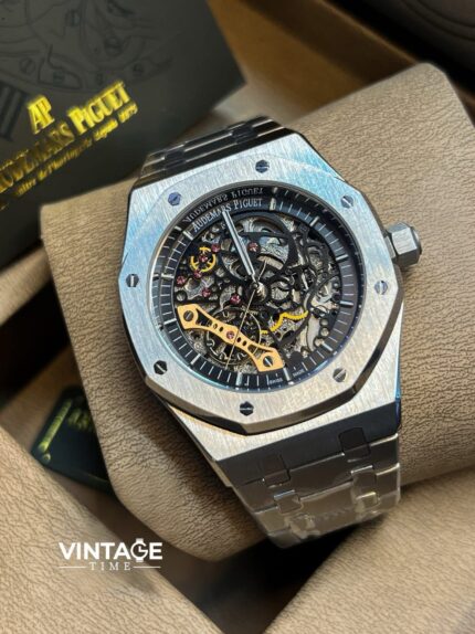 Audemars Piguet Royal Oak Skeleton Dial stainless steel case AA Grade ( Silver)