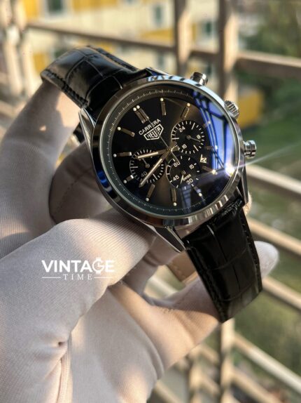 TAG Heuer Carrera Chronograph Black Dial leather Belt