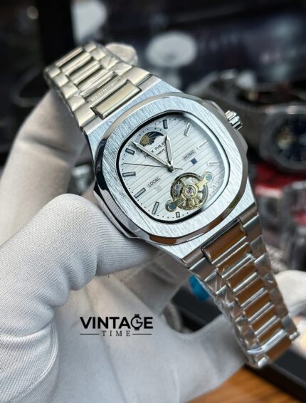 Patek Philippe Nautilus Tourbillon Moonphase Automatic White Dial
