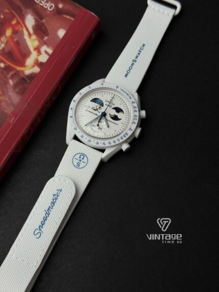Omega x Swatch MISSION TO EARTHPHASE - MOONSHINE GOLD White Dial